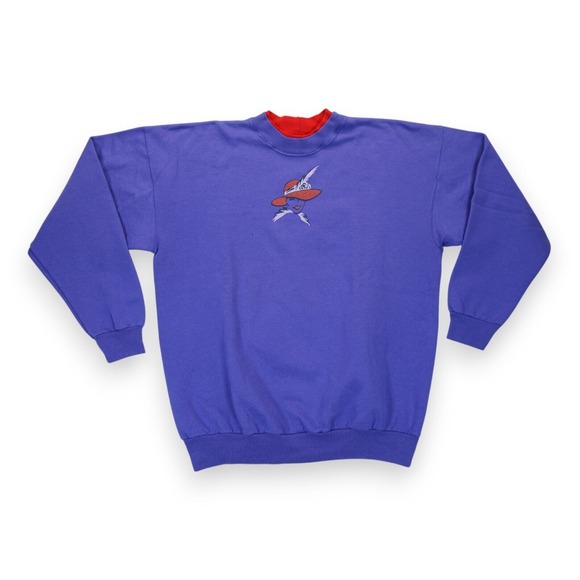 Vintage 90s Artisans Women's Sweatshirt‎ Purple Crewneck Size Large USA Made - Picture 1 of 4